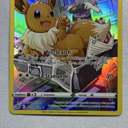 Pokemon Eevee Full Art Ultra Rare TG11/TG30 Brilliant Stars Holo 70 HP - Image 3