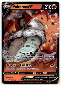 Volcarona V 021/203 Holo V Rare Evolving Skies Pokemon Holo Near Mint - Image 1