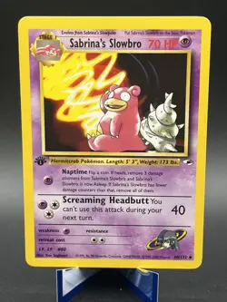 Pokemon Sabrina's Slowbro 60/132 - NM - 1st Edition Gym Heroes 2000 WotC - Image 1