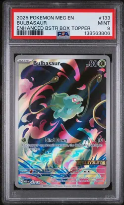 2025 Pokemon Mega Evolution Enhanced Box Topper BULBASAUR #133 PSA 9 - Image 1