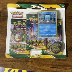 POKEMON SWORD SHIELD EVOLVING SKIES 3-PACK Blister BOOSTER EISCUE PROMO SEALED - Image 1