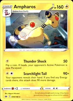 Ampharos 049/198 Rare - Pokemon SWSH06: Chilling Reign NM - Image 1