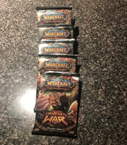 (5)world of warcraft wow DRUMS OF WAR tcg sealed booster packs - Image 1