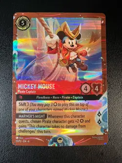 Mickey Mouse - Pirate Captain (Disney Cruise Promo) 13/P3 Lorcana DAMAGED - Image 1