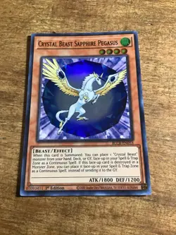 Yugioh Crystal Beast Sapphire Pegasus BLCR-EN053 Ultra Rare 1st Ed NM - Image 1
