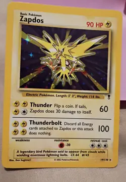 NM TCG Vintage Zapdos Legendary Collection Pokemon Card - Image 1