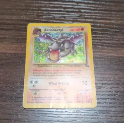 Pokemon TCG Aerodactyl 1/62 Fossil Holo Rare 60 HP Stage 1 English Card - Image 2