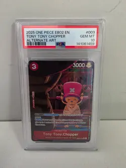 Tony Tony Chopper EB02-003 Extra Booster Anime 25th English PSA 10 Alt Art Card - Image 1