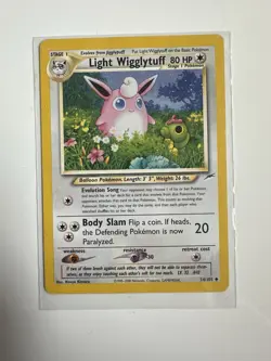 Pokemon TCG Light Wigglytuff Card 54/105 Neo Destiny Unlimited LP+ WOTC Vintage - Image 3