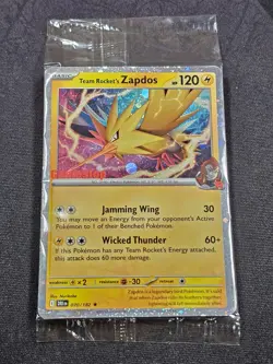 Team Rocket’s Zapdos 70/182 GameStop Stamped Promo Holo Card SEALED - Image 2