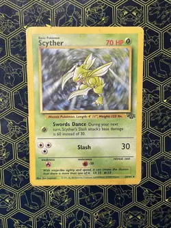 Pokemon Scyther Jungle 26/64 Rare Non Holo Regular 70 HP Card 1999 English - Image 1