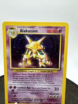 Pokemon TCG Alakazam Base Set Holo Card 1/102 Unlimited Rare - Image 2
