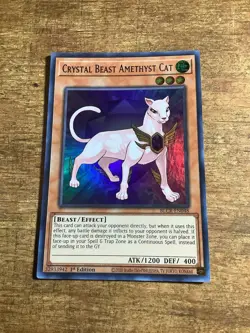 Yugioh! Crystal Beast Amethyst Cat - BLCR-EN048 - Ultra Rare - 1st Ed - NM - MT - Image 1