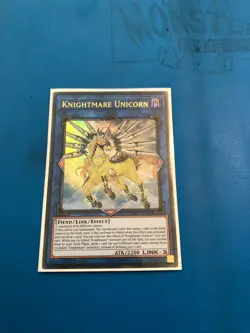 YUGIOH Ultra Rare Knightmare Unicorn MP19-EN028 Mixed Edition - Image 1