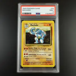 PSA 9 Machoke 34/102 Pokemon Base Set 1999 Non Holo Card - Image 1