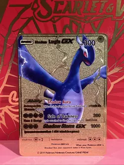 Pokemon gold metal Inspired Card Lugia GX For Display Art Gift - Image 1