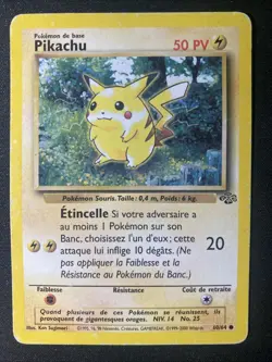 Carte Pokemon Pikachu Edition 1 Jungle Wizards FR 60/64 Etat Moyen - Image 1