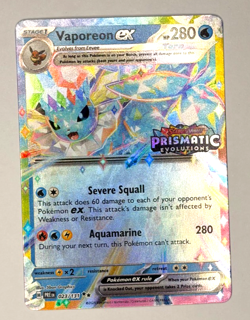 Vaporeon ex 023/131 Stamped Prismatic Evolutions Pokemon - Ungraded Near Mint - Image 1