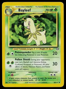 Pokemon Card Neo Genesis Bayleef 28/111 Uncommon - Image 1