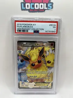 2016 Pokemon Flareon EX Full Art RC28 Generations Radiant Collection PSA 1 - Image 1