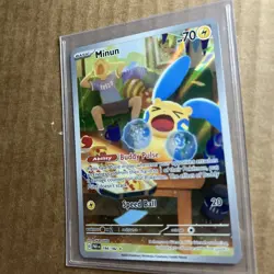 Minun 194/182 Sv04: Paradox Rift Holofoil Illustration Rare Pokemon Art *B1 - Image 3