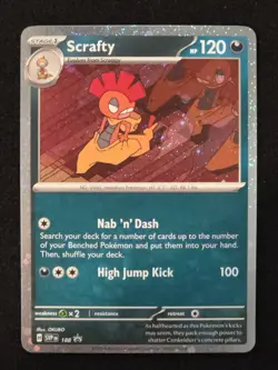 Fart Swirl Scrafty 188 Cosmos Holo Bleed Error Rare Pokemon TCG - Image 1