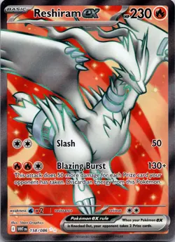 Pokemon TCG S&V White Flare Reshiram EX 158/086 English NM - Image 1