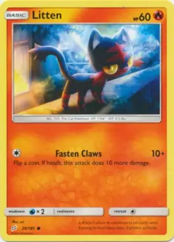 Litten 20/181 Pokemon Sun & Moon Team Up Regular HP - Image 1
