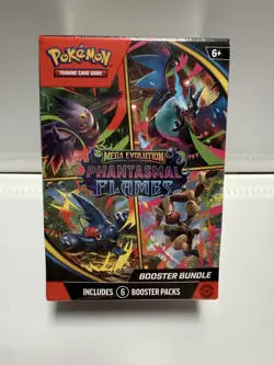 Pokemon Mega Evolution Phantasmal Flames Booster Bundle 6 Packs Factory Sealed - Image 1