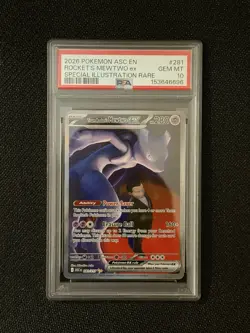 2026 POKEMON ASC EN-ASCENDED HEROES #281 TEAM ROCKET'S MEWTWO EX PSA 10 - Image 1