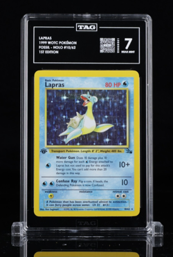 1999 Pokemon Game LAPRAS - HOLO #10 1st Edition Fossil - TAG 7 - Image 1