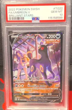 Pokemon 2022 Brilliant Stars Umbreon V TG22/TG30 Ultra Rare PSA GEM MINT 10 - Image 1