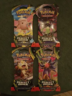 Pokemon TCG Perfect Order Art Set of 4 Sleeved booster packs - Image 1