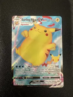 Surfing Pikachu Vmax 009/025 Celebrations NM Full Art Ultra Rare Pokemon Card - Image 1