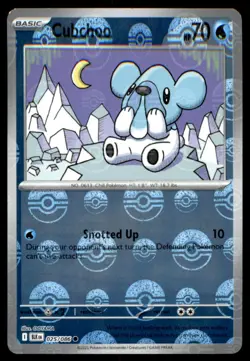 Cubchoo (Poke Ball Pattern) 025/086 Holo Common SV: Black Bolt Pokemon Holo NM - Image 1