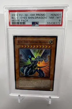 YuGiOh BLUE-EYES SHINING DRAGON #MOV-EN001 SUPER RARE🔥PSA 8 NM🔥LIMITED ED-2004 - Image 1