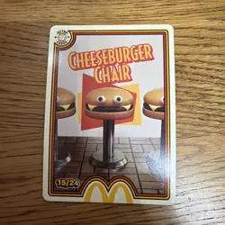 Cheeseburger Chair 15/24 Mcdonalds Trading Card 2026 UnRedeemed trading card - Image 1