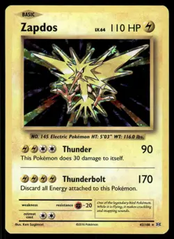 Pokemon Cards Zapdos 42/108 Evolutions Holo Rare NM - Image 1