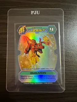 Guilmon Digimon Battle Spirit Game Exclusive Holo D-Tector Card - Image 3