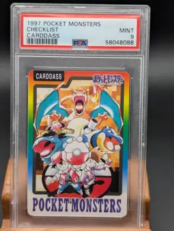 19997 Pokemon Carddass Pocket Monsters Checklist PSA Mint 9 - Image 1