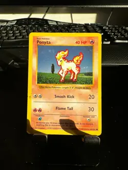 Pokemon TCG WOTC Base Set Shadowless Ponyta 60/102 Common HP - Image 1