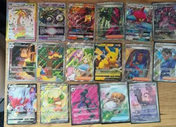 Pokemon IR/Full Art lot (Ratticate Pikachu V Zoroark Trainer Unknown) - Image 1