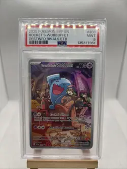 Pokemon Team Rocket's Wobbuffet SVP 203 Destined Rivals - PSA 9 - Image 1