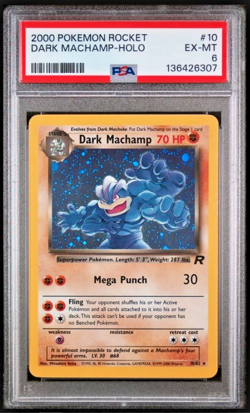2000 POKEMON ROCKET 10/82 DARK MACHAMP HOLO PSA 6 - Image 1