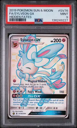 Pokemon TCG Sylveon GX Full Art SV76/SV94 Hidden Fates PSA 9 Mint - Image 1