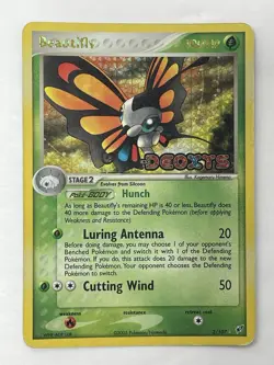 POKEMON TCG BEAUTIFLY 2/107 EX DEOXYS Stamped HOLO RARE LP - Image 1