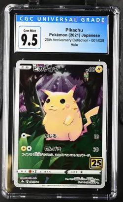 Pokemon 2021 Pikachu 001/028 Japanese 25th Anniversary CGC 9.5 Gem Mint - Image 1