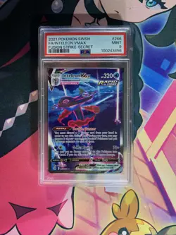 2021 POKEMON SWORD & SHIELD FUSION STRIKE SECRET FULL ART/INTELEON VMAX PSA 9 - Image 1