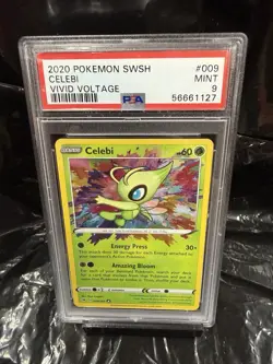 2020 Pokemon Vivid Voltage CELEBI Amazing Rare #009 PSA 9 Mint - Image 1