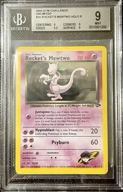 Pokemon BGS 9 Rocket's Mewtwo 14/132 Gym Challenge Holo - Image 1